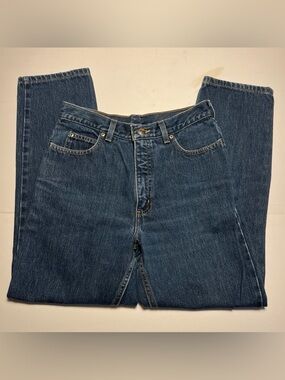 Lands' End Women's Petite High Rise Straight Jeans Blue Denim 2008 Jeans